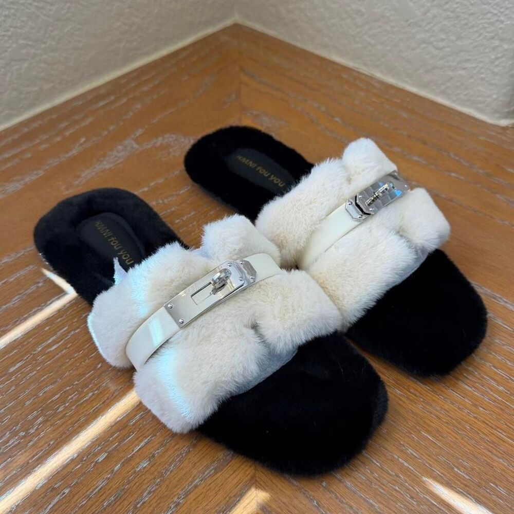 Unbranded Women's Black and White Slippers